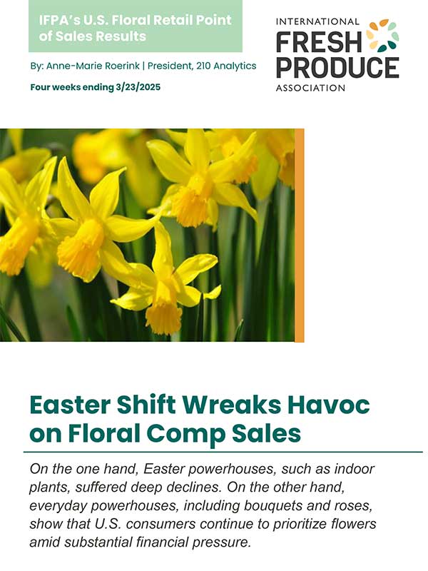 Cover of IFPA's U.S. Floral Retail Sales Results with daffodils.