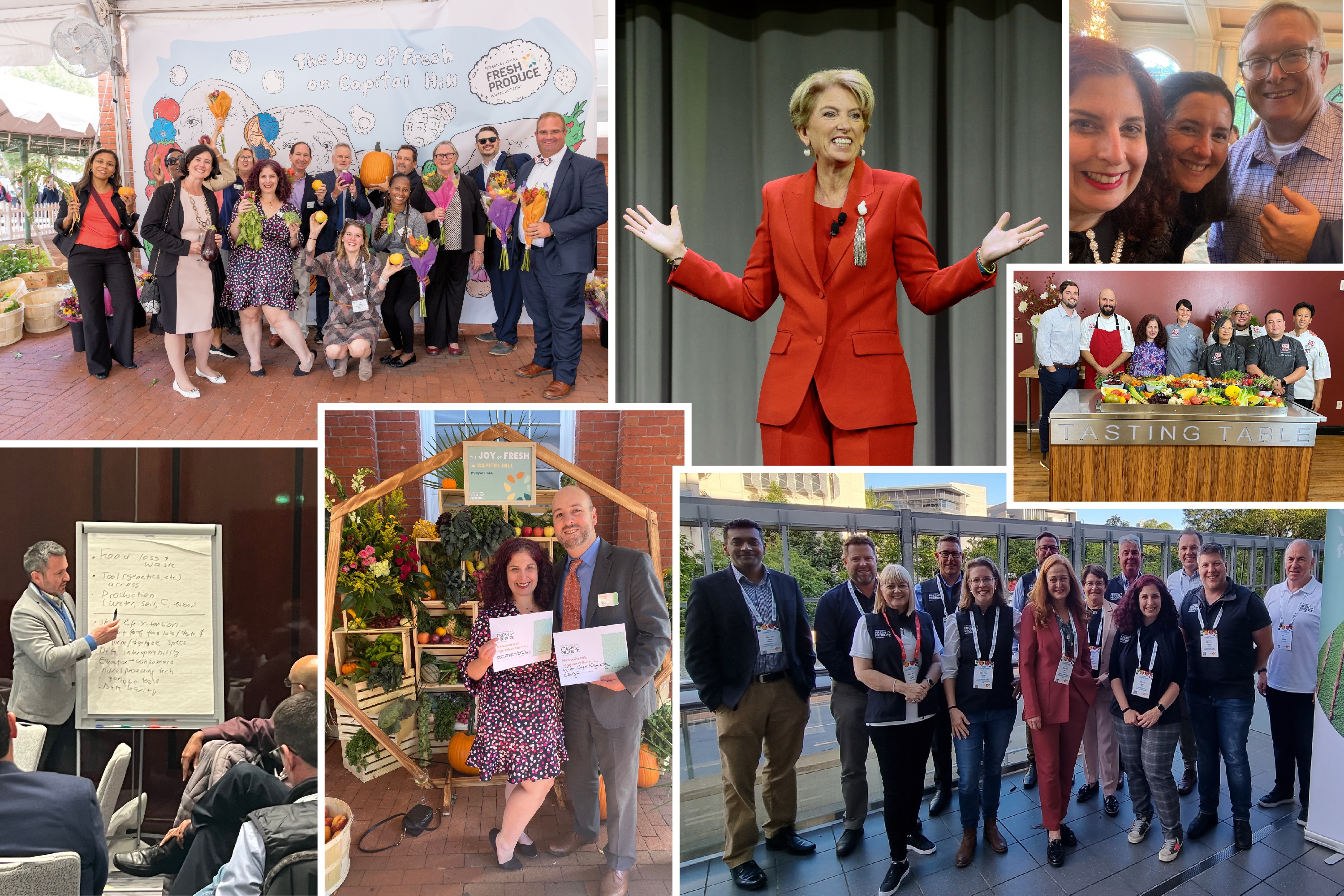 CMS ALT TEXT Collage of images of IFPA staff representing the Joy Of Fresh on Capitol Hill